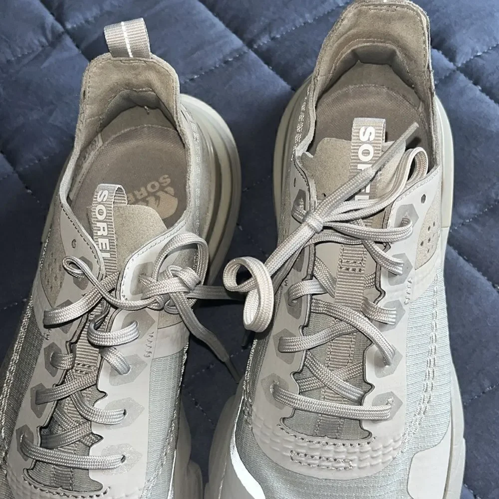 Sorel Women's Kinetic Rush Ripstop Dove Grey Sneaker Leather & Nylon - Size 8.5